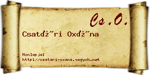 Csatári Oxána névjegykártya